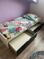 Eenpersoonsbed met lades en Auping bodem, Ophalen, Gebruikt, 70 tot 85 cm, Matras