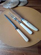 Mooie Vintage vleesset met bakeliet handvat, Antiek en Kunst, Antiek | Bestek, Ophalen of Verzenden