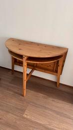 IKEA Laurila Grenen halfronde tafel met Uitklapbaar Blad, Ophalen, Gebruikt, 50 tot 100 cm, Overige vormen