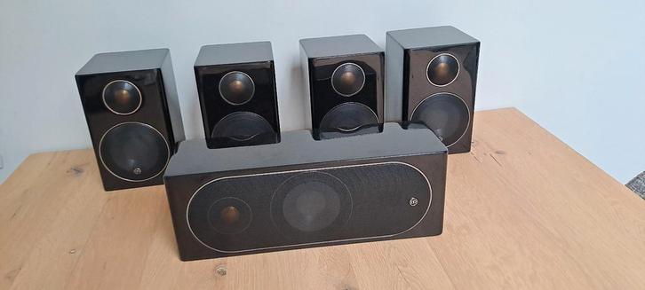 Monitor Audio Radius 5.0 Set - Zwart, Audio, Tv en Foto, Luidsprekers, Gebruikt, Surroundset zonder subwoofer, 60 tot 120 watt