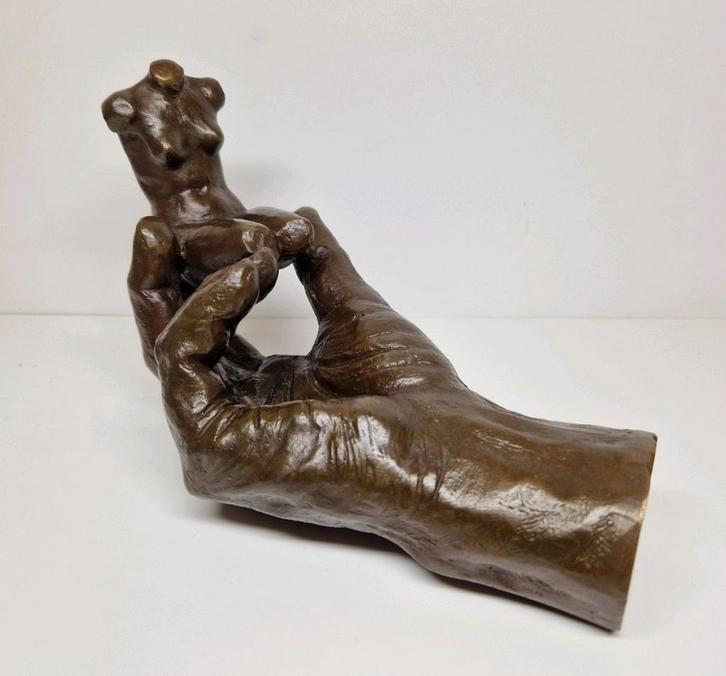 The Hand of God (1917) bronzen sculptuur, A. Rodin., Antiek en Kunst, Kunst | Beelden en Houtsnijwerken, Ophalen of Verzenden