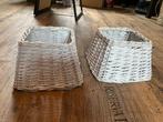 2  zgan  witte vierkante rieten lampenkappen, 25 tot 50 cm, Wit, Vierkant, Ophalen of Verzenden