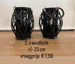 2 x Windlicht, Huis en Inrichting, Woonaccessoires | Kandelaars en Kaarsen, Ophalen, Zo goed als nieuw, Overige materialen, Minder dan 25 cm