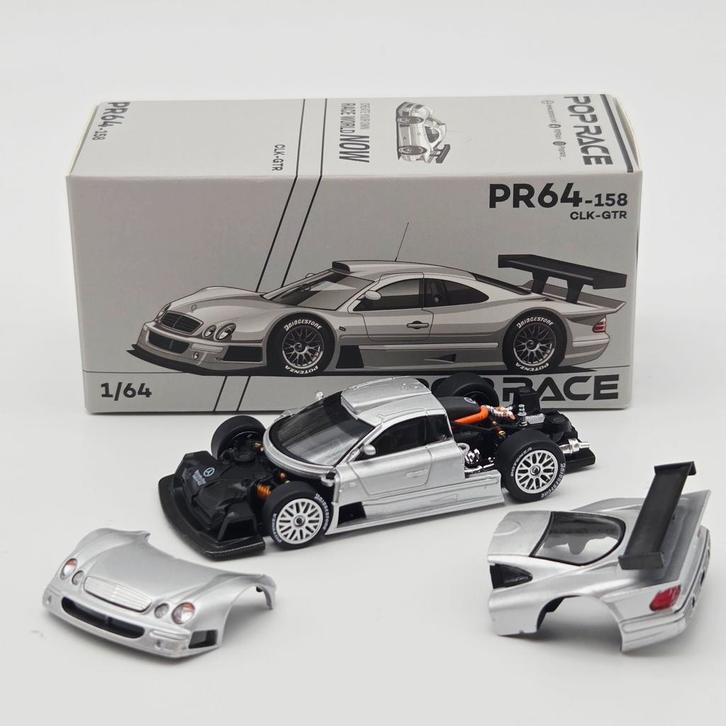 Pop Race Mercedes CLK-GTR 1/64, Hobby en Vrije tijd, Modelauto's | Overige schalen, Nieuw, Auto, Ophalen of Verzenden