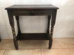 Antieke houten sidetable met lade – klassiek en decoratief, Ophalen, Gebruikt, 50 tot 100 cm, Landelijk