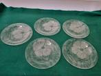 Gebaksborden van glas met bloem, Huis en Inrichting, Keuken | Servies, Ophalen of Verzenden, 'T Olde Gre-j, Info@toldegrej.nl