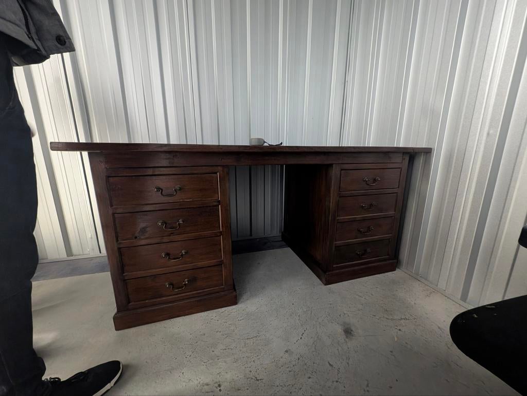 MOET WEG - Landelijk Massief Houten Bureau, Huis en Inrichting, Bureaus, Ophalen, Gebruikt, Bureau