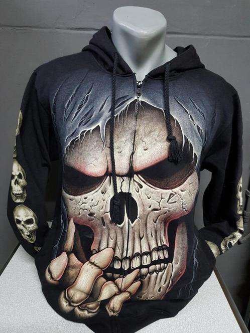 Zwart vest, Skulls, printvest, Kleding | Heren, Truien en Vesten, Nieuw, Overige maten, Zwart, Ophalen of Verzenden