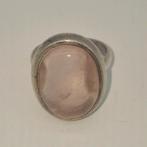 Zilveren Ring met Rozenkwarts - Maat 19, Sieraden, Tassen en Uiterlijk, Ringen, Gebruikt, Verzenden, 19 tot 20, Dame