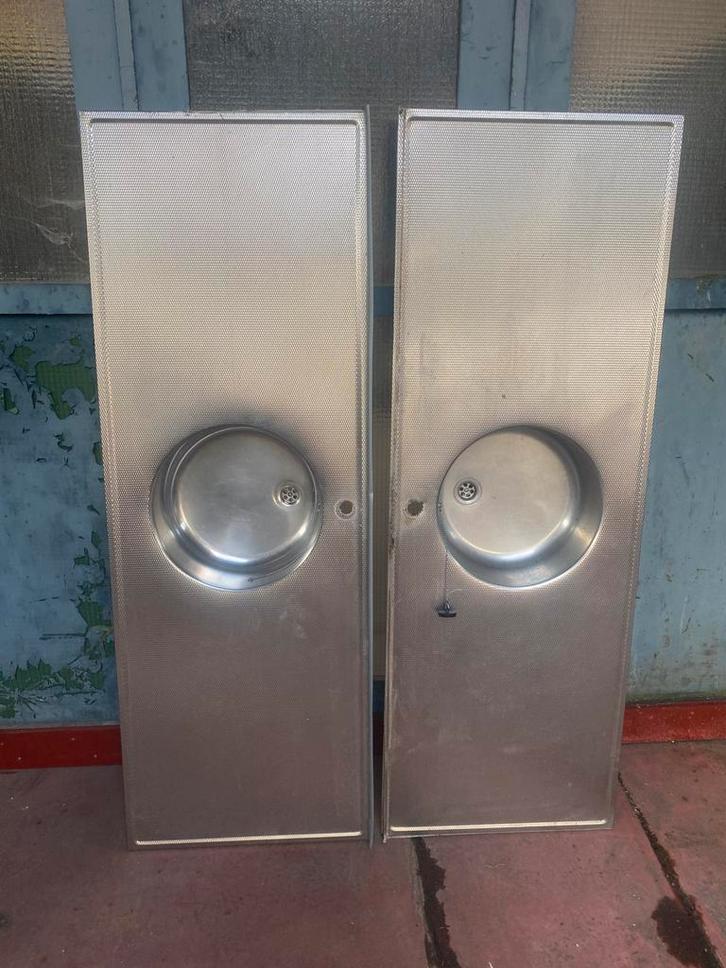 Rvs keukenblad buitenkeuken oppottafel 171cm ronde spoelbak, Huis en Inrichting, Keuken | Keukenelementen, Gebruikt, Minder dan 100 cm