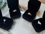 Lot jaren 70/80 modernistische zilveren ringen, Gebruikt, Ophalen of Verzenden, 17 tot 18, Dame