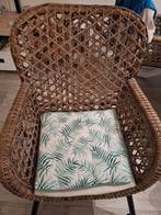 4 Rotan stoelen (verrijdbaar)met kussens, Huis en Inrichting, Ophalen, Bruin