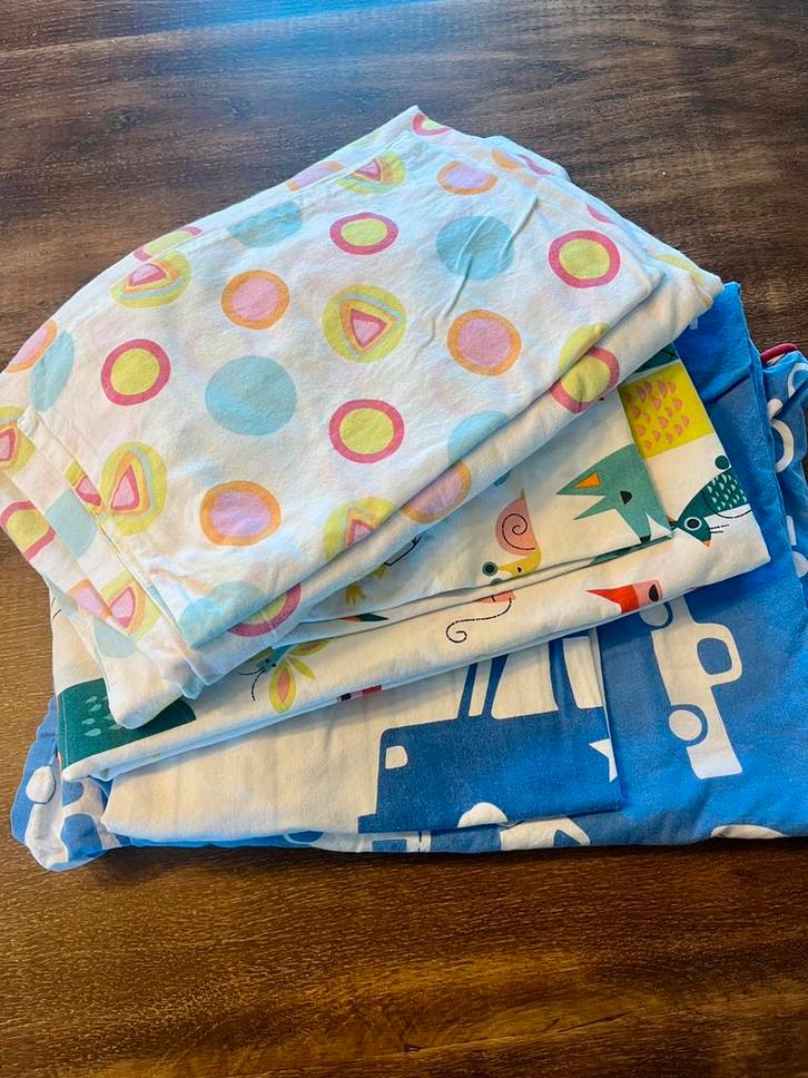 Kinder dekbedovertrekken voor campingbedje, Kinderen en Baby's, Kinderkamer | Beddengoed, Gebruikt, Dekbedovertrek, Wit, Jongetje of Meisje