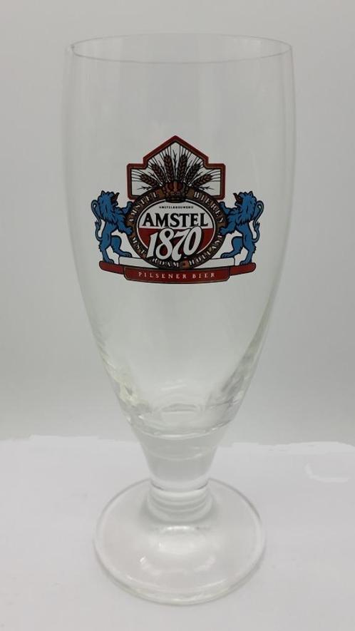 Amstel 1870 Bierglas op voet, Verzamelen, Biermerken, Gebruikt, Glas of Glazen, Amstel, Ophalen of Verzenden