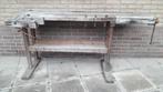 Vintage Houten Timmermans Werkbank met Dubbele Bankschroef, Doe-het-zelf en Verbouw, Werkbanken, Ophalen, Gebruikt, 170 cm of meer