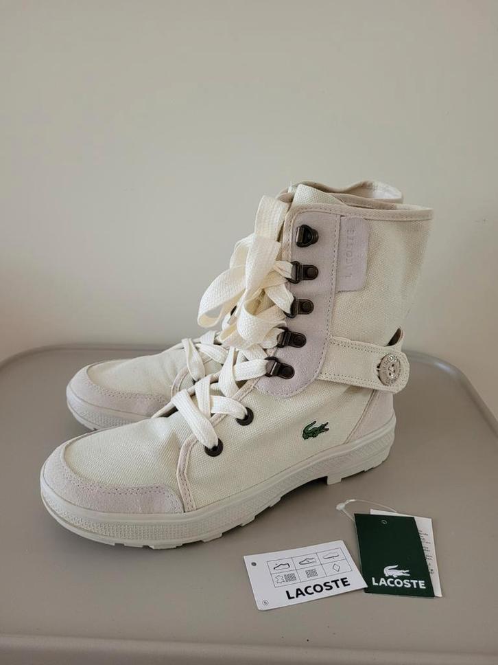 Lacoste laarsjes katoen ecru maat 39, Kleding | Dames, Schoenen, Nieuw, Lage of Enkellaarzen, Beige, Ophalen of Verzenden