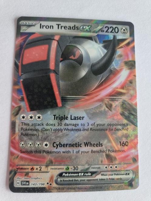 Scarlet & Violet - Iron Treads EX 143/198, Hobby en Vrije tijd, Verzamelkaartspellen | Pokémon, Nieuw, Losse kaart, Ophalen of Verzenden