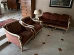 Lodewijk XV Klassieke Bankstel Set-3-zitsbank en 2 fauteuils, Gebruikt, Hoekbank, 75 tot 100 cm, Ophalen of Verzenden