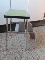 Uniek uitSCHUIFbaar retro vintage groen formica trapkrukje, Ophalen, Gebruikt, Overige materialen