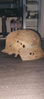 Dubbel decal m35 helm, Verzamelen, Duitsland, Ophalen of Verzenden, Helm of Baret, Landmacht