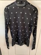 Amy & Ivy Mesh Top Zwart met witte Stippen Maat S, Zwart, Ophalen of Verzenden, Lange mouw, Maat 36 (S)