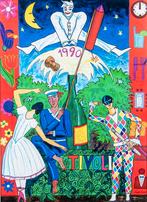 Litho Tivoli Gardens van Lars Ravn uit 1990  Denemarken, Antiek en Kunst, Kunst | Litho's en Zeefdrukken, Ophalen of Verzenden