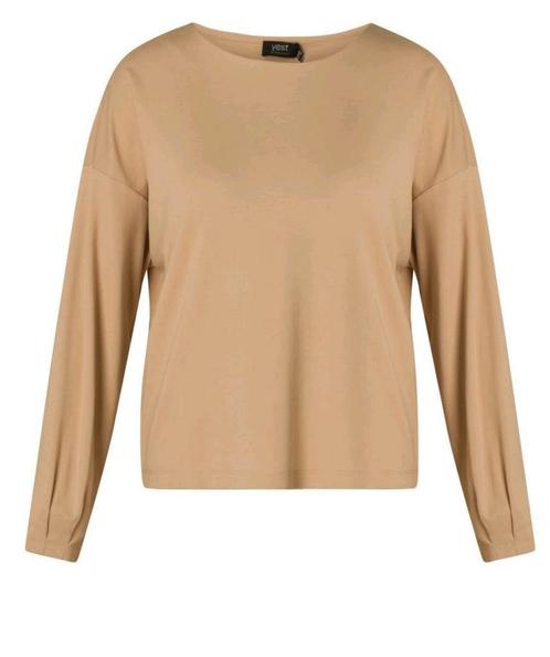 Light taupe longsleeve Vallon van Yesta Maat 52 nu  €29,95, Kleding | Dames, Grote Maten, Nieuw, Trui of Vest, Beige, Ophalen of Verzenden
