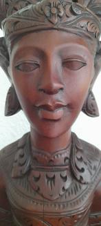 traditionele handgesneden buste Bali 1960 27 cm, Antiek en Kunst, Ophalen of Verzenden