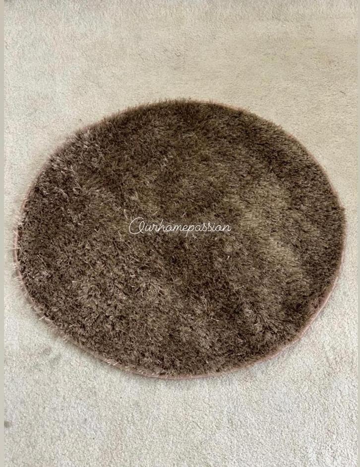 vloerkleed rond eric kuster hoogpolig darktaupe brown brons, Huis en Inrichting, Stoffering | Tapijten en Kleden, Ophalen of Verzenden