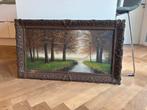 Klassiek Landschapsschilderij met Sierlijke Lijst, Antiek en Kunst, Ophalen of Verzenden
