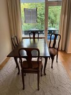 Antieke Engelse eethoek met 4 stoelen, Ophalen