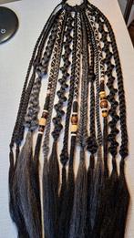Ponytail dreads en vlechten op elastiek zwart grijs zilver, Sieraden, Tassen en Uiterlijk, Uiterlijk | Haarverzorging, Ophalen of Verzenden