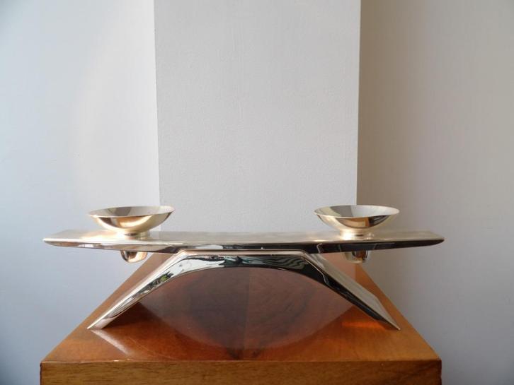 WMF Fifties design Kandelaar verzilverd, Kurt Radke 1, Antiek en Kunst, Antiek | Kandelaars, Zilver, Ophalen of Verzenden