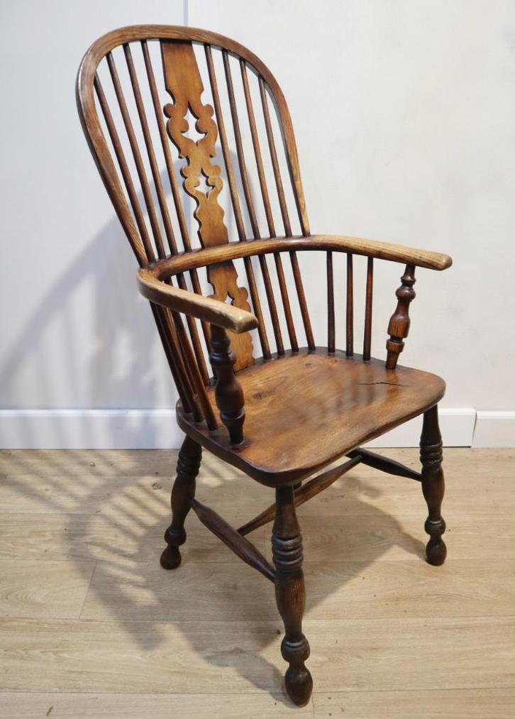 Antieke Windsor armstoel, Antiek en Kunst, Antiek | Meubels | Stoelen en Banken, Ophalen of Verzenden