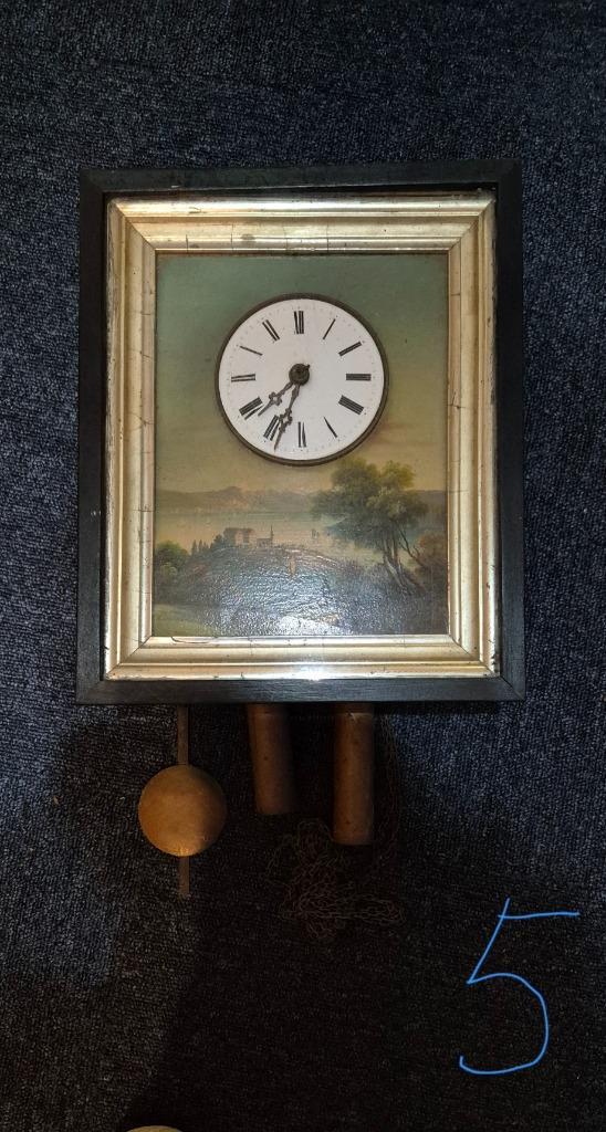 Antiek schilderij klok, Antiek en Kunst, Antiek | Klokken, Ophalen