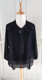 Zwarte blouse met strik en plooien maat 42, Zwart, Maat 42/44 (L), Yami Moda, Ophalen of Verzenden