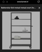 Karwei Bakkerskar Giel Metaal Zwart, Ophalen, Met plank(en), Gebruikt, 100 tot 150 cm