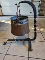 Koperen Hangketel met IJzeren Onderstel, Antiek en Kunst, Ophalen