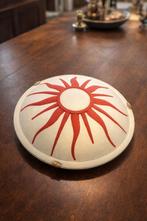 Grote boho plafondlamp met zonneprint, Ophalen, Zo goed als nieuw, Glas, Vintage
