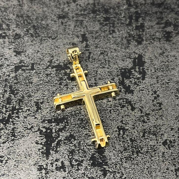 14k gouden kruis hanger massief model nieuw, Sieraden, Tassen en Uiterlijk, Kettinghangers, Zo goed als nieuw, Goud, Kruis of Symbool