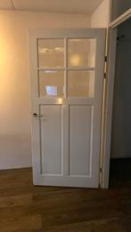 Witte opdek deur 95,5 x 211 cm hoog, 80 tot 100 cm, Gebruikt, Glas, Ophalen