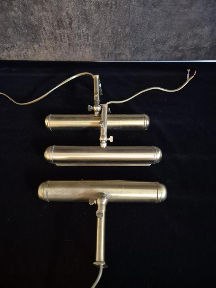Wandlamp - Schilderijlamp - Kastlamp - Koper/Messing - 3 ST., Huis en Inrichting, Lampen | Wandlampen, Gebruikt, Metaal, Ophalen of Verzenden