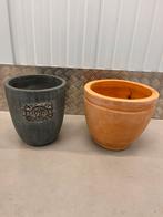 Grote bloempotten, Tuin en Terras, Bloempotten, Ophalen, Rond, Zo goed als nieuw, Aardewerk