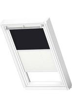 VELUX Verduisterend rolgordijn + plissé - zwart-wit, 100 tot 150 cm, Modern, Nieuw, Wit