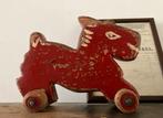 Oud houten paardje op wielen - wagenschuur, Antiek en Kunst, Ophalen of Verzenden