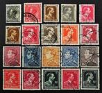 België : 20 zegels Leopold III jaren '30 en '40 o.a. Victory, Ophalen of Verzenden, Gestempeld