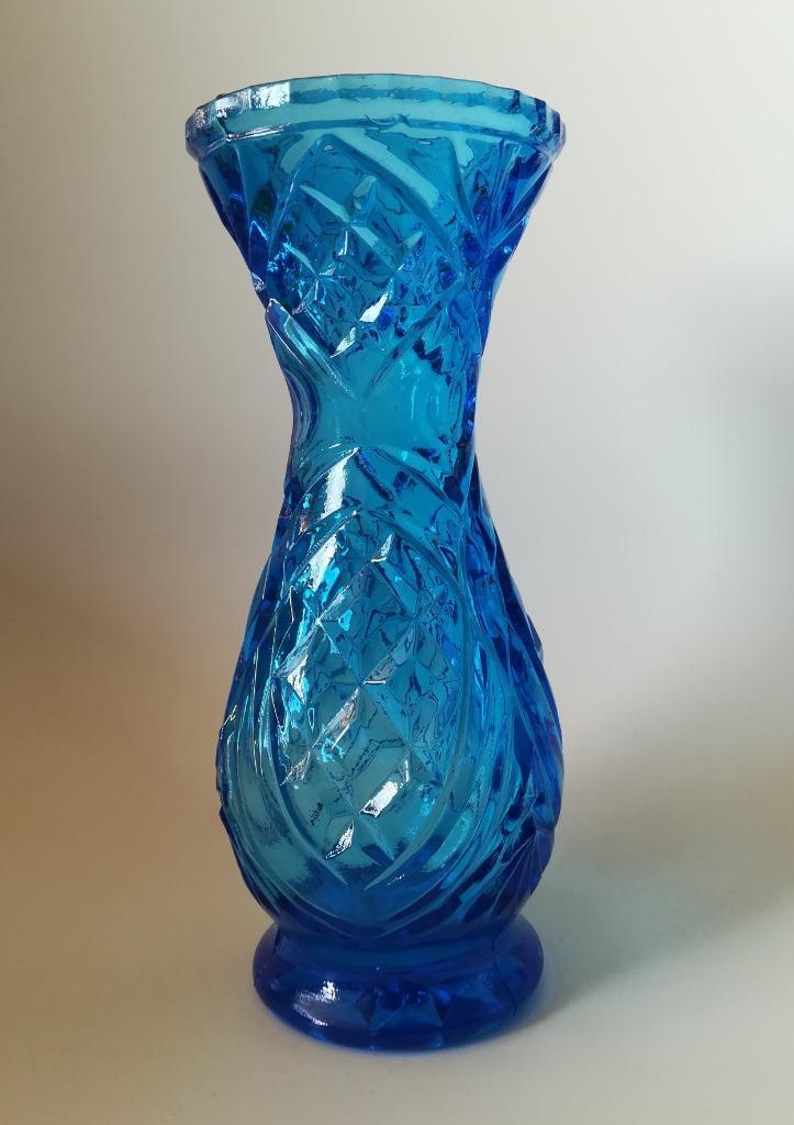 Vintage Licht Blauwe Vaas Empoli Italy, Antiek en Kunst, Antiek | Glas en Kristal, Ophalen of Verzenden
