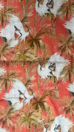 Kraanvogels en palmbomen linnen viscose, Hobby en Vrije tijd, Stoffen en Lappen, 120 cm of meer, Ophalen of Verzenden, Zo goed als nieuw