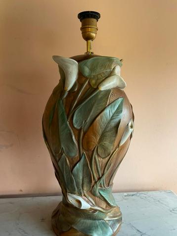 Vintage lampenvoet art nouveau stijl keramiek bloemen beschikbaar voor biedingen