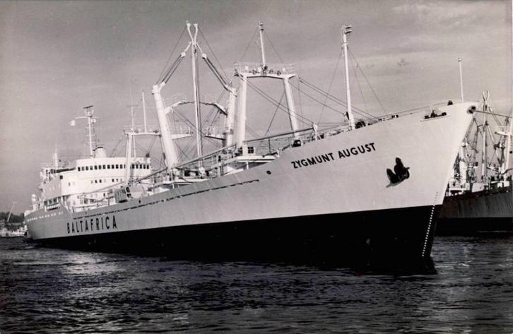 Vrachtschip Zygmunt August - Polish Ocean Lines - foto 18x12, Verzamelen, Scheepvaart, Zo goed als nieuw, Kaart, Foto of Prent